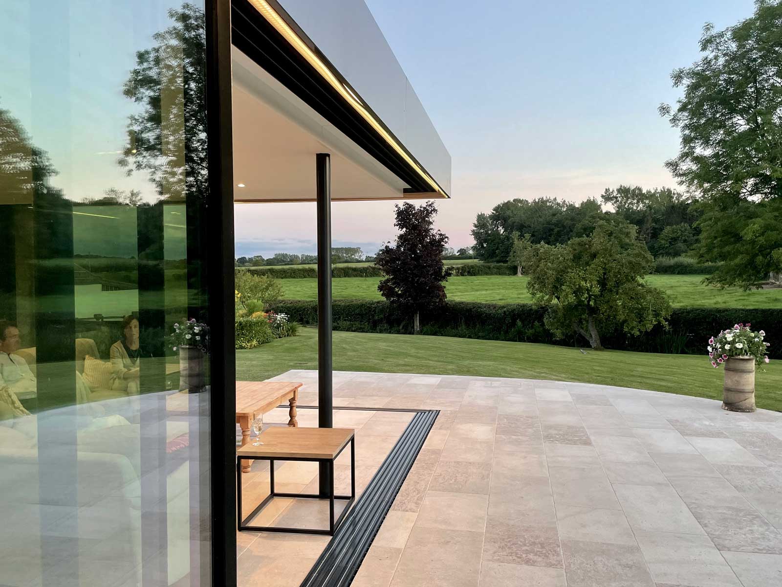 Glass and green roof extension to listed building